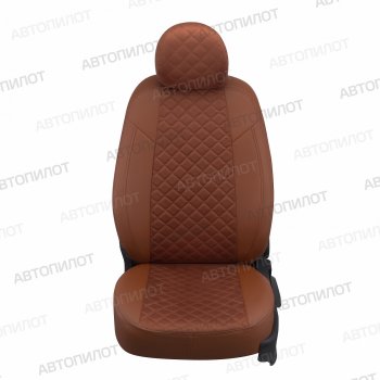 14 249 р. Чехлы сидений (экокожа/алькантара) Автопилот Ромб Audi A6 C7 дорестайлинг, седан (2010-2014) (коричневый)  с доставкой в г. Воронеж. Увеличить фотографию 3