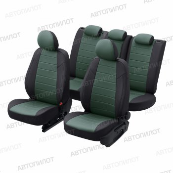 13 849 р. Чехлы сидений (экокожа, 40/60) Автопилот  Audi Q3  8U (2011-2018) дорестайлинг, рестайлинг (черный/зеленый)  с доставкой в г. Воронеж. Увеличить фотографию 5