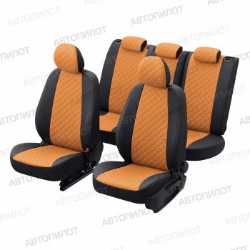 14 449 р. Чехлы сидений (экокожа, 40/60) Автопилот Ромб  Audi Q3  8U (2011-2018) дорестайлинг, рестайлинг (черный/оранж)  с доставкой в г. Воронеж. Увеличить фотографию 7