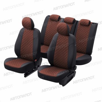 14 449 р. Чехлы сидений (экокожа/алькантара, S-Line) Автопилот Ромб  Audi Q5  8R (2008-2017) дорестайлинг, рестайлинг (черный/шоколад)  с доставкой в г. Воронеж. Увеличить фотографию 5