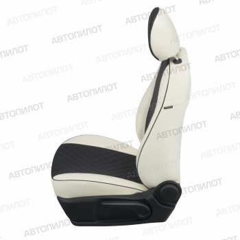 8 749 р. Чехлый сидений (экокожа) Автопилот Ромб  BMW 1 серия  E87 (2004-2011) хэтчбэк 5 дв. дорестайлинг, хэтчбэк 5 дв. рестайлинг (белый/черный)  с доставкой в г. Воронеж. Увеличить фотографию 3
