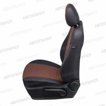 8 249 р. Чехлы сидений (экокожа) Автопилот BMW 1 серия F20 хэтчбэк 5 дв. дорестайлинг (2012-2015) (черный/темно-коричневый)  с доставкой в г. Воронеж. Увеличить фотографию 2