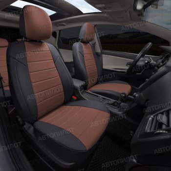 8 249 р. Чехлы сидений (экокожа) Автопилот BMW 1 серия F20 хэтчбэк 5 дв. дорестайлинг (2012-2015) (черный/темно-коричневый)  с доставкой в г. Воронеж. Увеличить фотографию 5