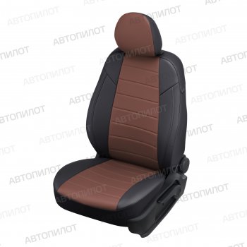 8 249 р. Чехлы сидений (экокожа) Автопилот BMW 1 серия F20 хэтчбэк 5 дв. дорестайлинг (2012-2015) (черный/темно-коричневый)  с доставкой в г. Воронеж. Увеличить фотографию 7