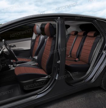 13 649 р. Чехлы сидений (экокожа/алькантара) Автопилот BMW 1 серия F20 хэтчбэк 5 дв. дорестайлинг (2012-2015) (черный/шоколад)  с доставкой в г. Воронеж. Увеличить фотографию 7