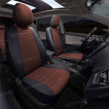 13 649 р. Чехлы сидений (экокожа/алькантара) Автопилот BMW 1 серия F20 хэтчбэк 5 дв. дорестайлинг (2012-2015) (черный/шоколад)  с доставкой в г. Воронеж. Увеличить фотографию 6