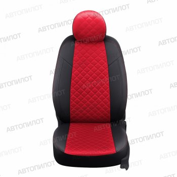 14 449 р. Чехлы сидений (экокожа/алькантара, 40/60, спорт-сиденья) Автопилот Ромб  BMW 3 серия  E90 (2004-2012) седан дорестайлинг, седан рестайлинг (черный/красный)  с доставкой в г. Воронеж. Увеличить фотографию 4