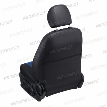 14 449 р. Чехлы сидений (экокожа, 40/60) Автопилот Ромб BMW 5 серия E34 седан дорестайлинг (1988-1994) (черный/синий)  с доставкой в г. Воронеж. Увеличить фотографию 4