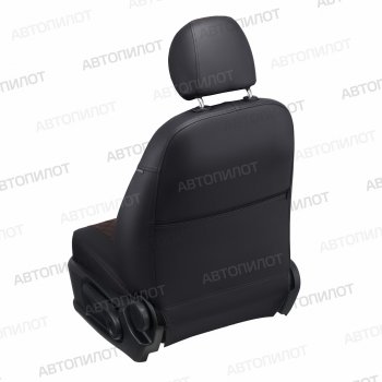 8 749 р. Чехлы сидений (экокожа, сплошн.) Автопилот Ромб BMW X1 E84 (2009-2015) (черный/шоколад)  с доставкой в г. Воронеж. Увеличить фотографию 4