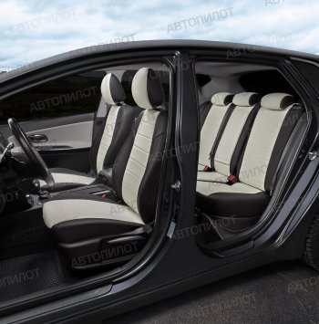 8 399 р. Чехлы сидений (экокожа, 40/60) Автопилот  Changan CS35 (2012-2021) (черный/белый)  с доставкой в г. Воронеж. Увеличить фотографию 7