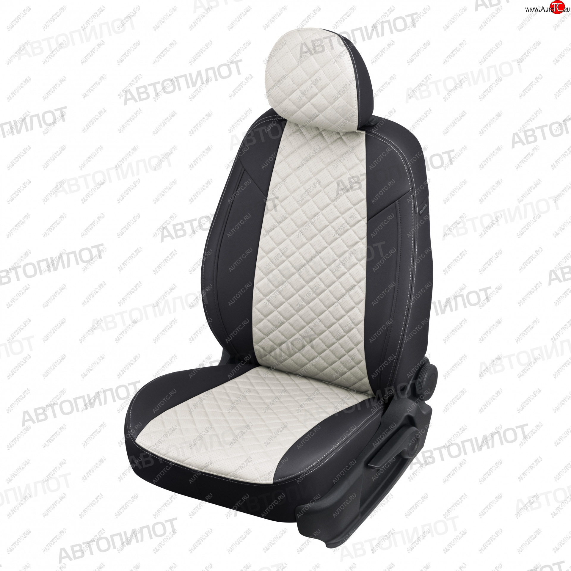 14 449 р. Чехлы сидений (экокожа, 50/50) Автопилот Ромб  Chery Tiggo T11 (2005-2013), Toyota RAV4  CA20 (2000-2005) (черный/белый)  с доставкой в г. Воронеж