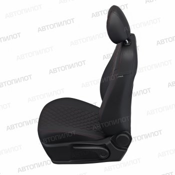 8 749 р. Чехлы сидений (экокожа, 50/50) Автопилот Ромб Chery Tiggo T11 дорестайлинг (2005-2013) (черный/красная строчка)  с доставкой в г. Воронеж. Увеличить фотографию 3
