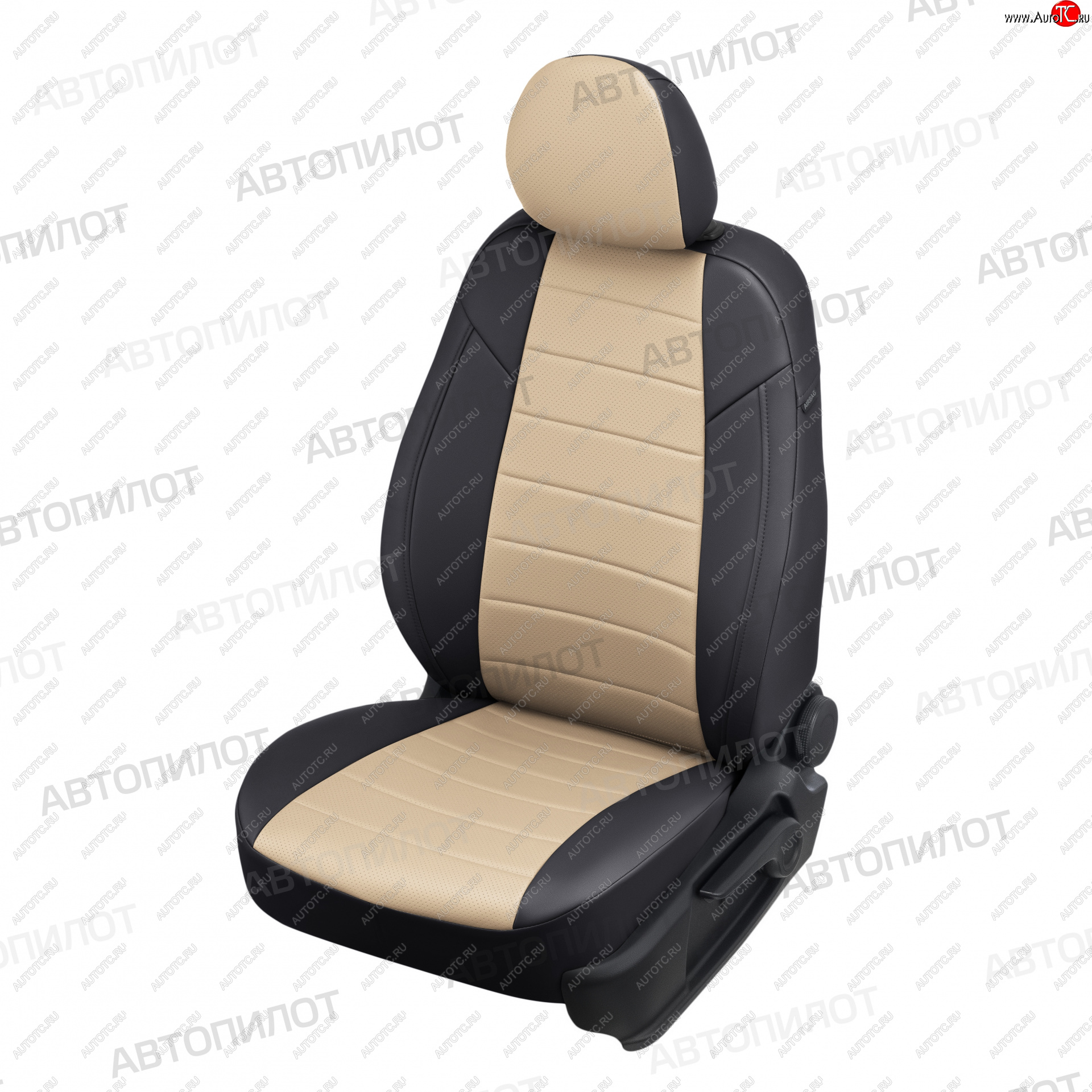 8 249 р. Копируемое: Чехлы сидений (экокожа) Автопилот Chevrolet Cobalt седан дорестайлинг (2011-2016) (черный/бежевый)  с доставкой в г. Воронеж
