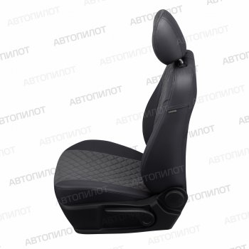 8 749 р. Чехлы сидений (экокожа/алькантара, простая пасс. спинка) Автопилот Ромб  Chevrolet Orlando (2011-2018) (черный/темно-серый)  с доставкой в г. Воронеж. Увеличить фотографию 4