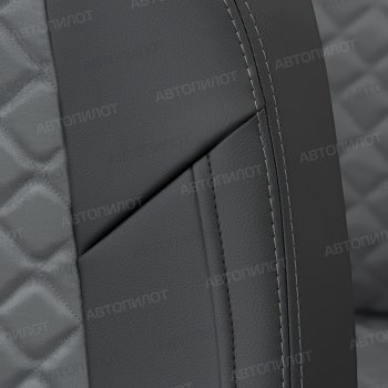 8 749 р. Чехлы сидений (экокожа/алькантара, простая пасс. спинка) Автопилот Ромб  Chevrolet Orlando (2011-2018) (черный/серый)  с доставкой в г. Воронеж. Увеличить фотографию 2