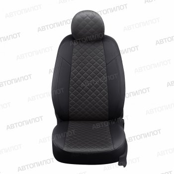 8 749 р. Чехлы сидений (экокожа/алькантара, п.сп трансформер) Автопилот Ромб  Chevrolet Orlando (2011-2018) (черный/темно-серый)  с доставкой в г. Воронеж. Увеличить фотографию 2