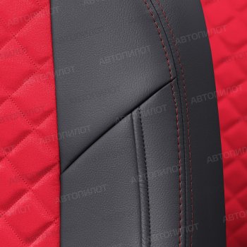 14 449 р. Чехлы сидений (экокожа/алькантара, горбы) Автопилот Ромб  Daewoo Nexia  дорестайлинг (1995-2008) (черный/красный)  с доставкой в г. Воронеж. Увеличить фотографию 2