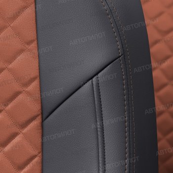 14 449 р. Чехлы сидений (экокожа/алькантара, горбы) Автопилот Ромб  Daewoo Nexia  дорестайлинг (1995-2008) (черный/коричневый)  с доставкой в г. Воронеж. Увеличить фотографию 2