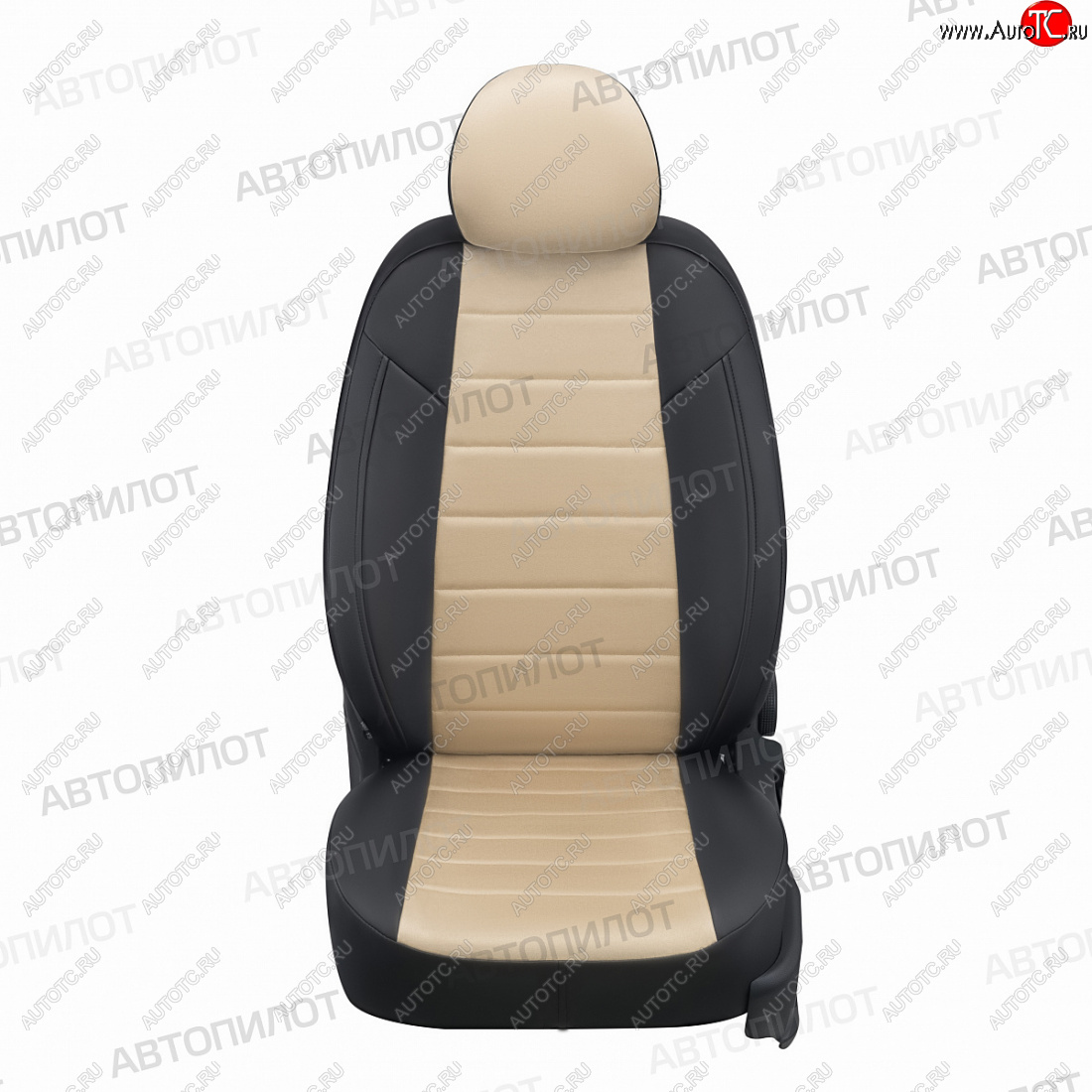13 849 р. Чехлы сидений (экокожа/алькантара, с подголовниками) Автопилот  Daewoo Nexia  рестайлинг (2008-2015) (черный/бежевый)  с доставкой в г. Воронеж