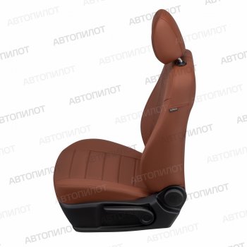 13 849 р. Чехлы сидений (экокожа/алькантара, с подголовниками) Автопилот  Daewoo Nexia  рестайлинг (2008-2015) (коричневый)  с доставкой в г. Воронеж. Увеличить фотографию 3