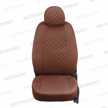 5 399 р. Чехлы сидений (экокожа, 3 места) Автопилот Ромб CITROEN Jumper 250 (2006-2014) (коричневый)  с доставкой в г. Воронеж. Увеличить фотографию 3