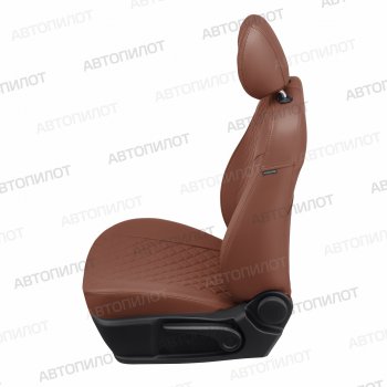 5 399 р. Чехлы сидений (экокожа, 3 места) Автопилот Ромб CITROEN Jumper 250 (2006-2014) (коричневый)  с доставкой в г. Воронеж. Увеличить фотографию 5