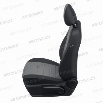 8 249 р. Чехлы сидений (экокожа/алькантара) Автопилот Ford Fiesta 6 хэтчбэк 5 дв. рестайлинг (2012-2019) (черный/серый)  с доставкой в г. Воронеж. Увеличить фотографию 2