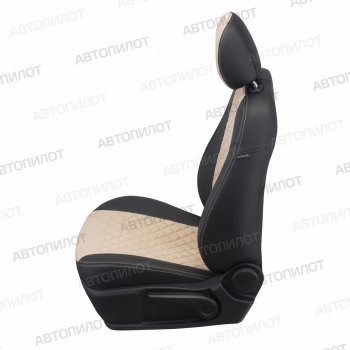 8 499 р. Чехлы сидений (экокожа/алькантара) Автопилот Ромб Ford Fiesta 6 хэтчбэк 5 дв. рестайлинг (2012-2019) (черный/бежевый)  с доставкой в г. Воронеж. Увеличить фотографию 2
