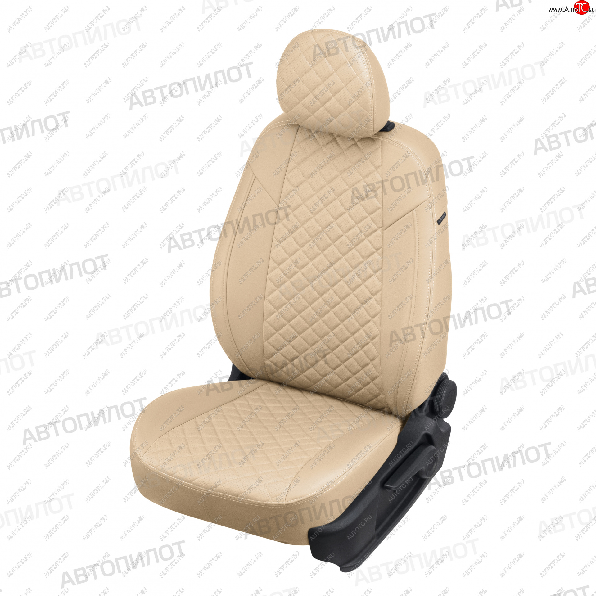 8 749 р. Чехлы сидений (экокожа) Автопилот Ромб Ford Focus 1 седан дорестайлинг (1998-2002) (бежевый)  с доставкой в г. Воронеж