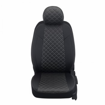 8 749 р. Чехлы сидений (экокожа) Автопилот Ромб Ford Kuga 2 рестайлинг (2016-2019) (белый/черный)  с доставкой в г. Воронеж. Увеличить фотографию 7