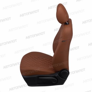 14 449 р. Чехлы сидений (экокожа/алькантара) Автопилот Ромб  Geely Emgrand X7 (2019-2021) 2-ой рестайлинг (коричневый)  с доставкой в г. Воронеж. Увеличить фотографию 3