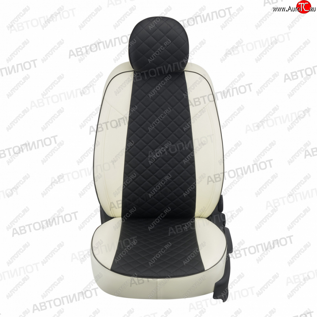 8 749 р. Чехлы сидений (экокожа) Автопилот Ромб  Honda Accord  8 CU (2008-2013) седан дорестайлинг, седан рестайлинг (белый/черный)  с доставкой в г. Воронеж