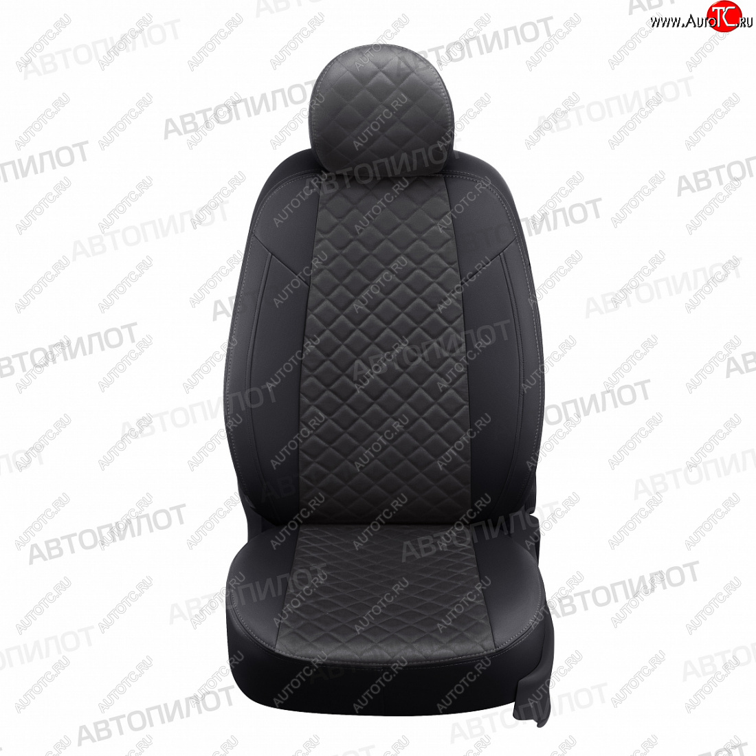 14 449 р. Чехлы сидений (экокожа/алькантара) Автопилот Ромб  Honda Civic  FK2 (2011-2016) хэтчбэк 5 дв. (черный/темно-серый)  с доставкой в г. Воронеж