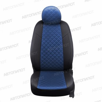 14 449 р. Чехлы сидений (экокожа/алькантара) Автопилот Ромб  Honda CR-V  RD4,RD5,RD6,RD7,RD9  (2001-2006) дорестайлинг, рестайлинг (черный/синий)  с доставкой в г. Воронеж. Увеличить фотографию 4