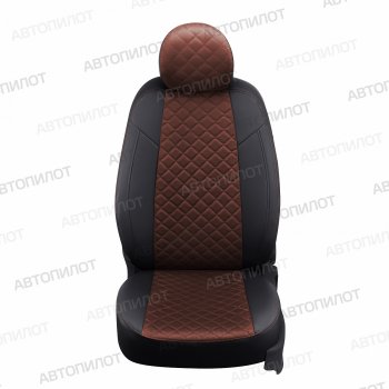 14 449 р. Чехлы сидений (экокожа/алькантара) Автопилот Ромб  Honda CR-V  RE1,RE2,RE3,RE4,RE5,RE7 (2007-2012) дорестайлинг, рестайлинг (черный/шоколад)  с доставкой в г. Воронеж. Увеличить фотографию 4