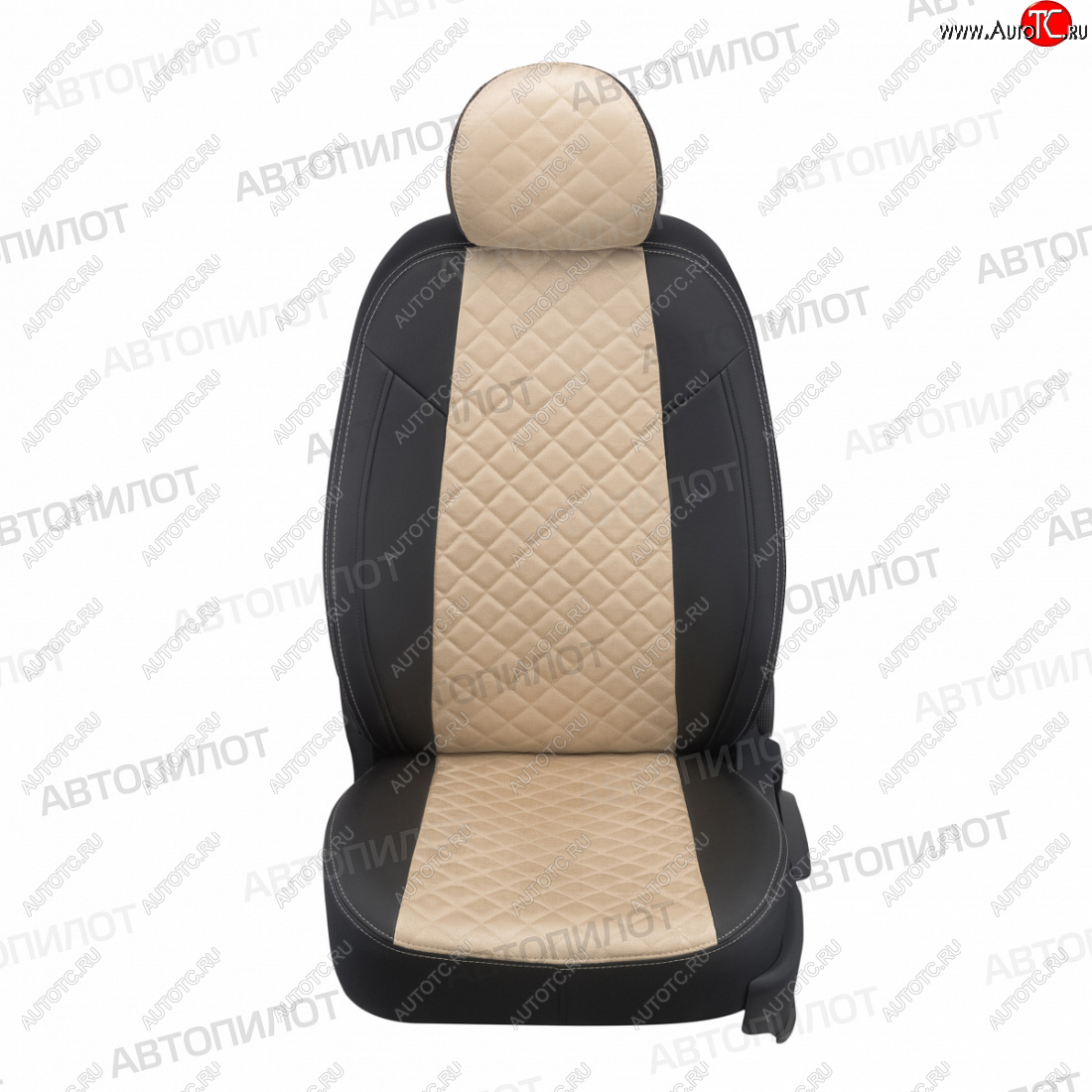 14 449 р. Чехлы сидений (экокожа/алькантара) Автопилот Ромб  Honda CR-V  RM1,RM3,RM4 (2012-2018) дорестайлинг, рестайлинг (черный/бежевый)  с доставкой в г. Воронеж