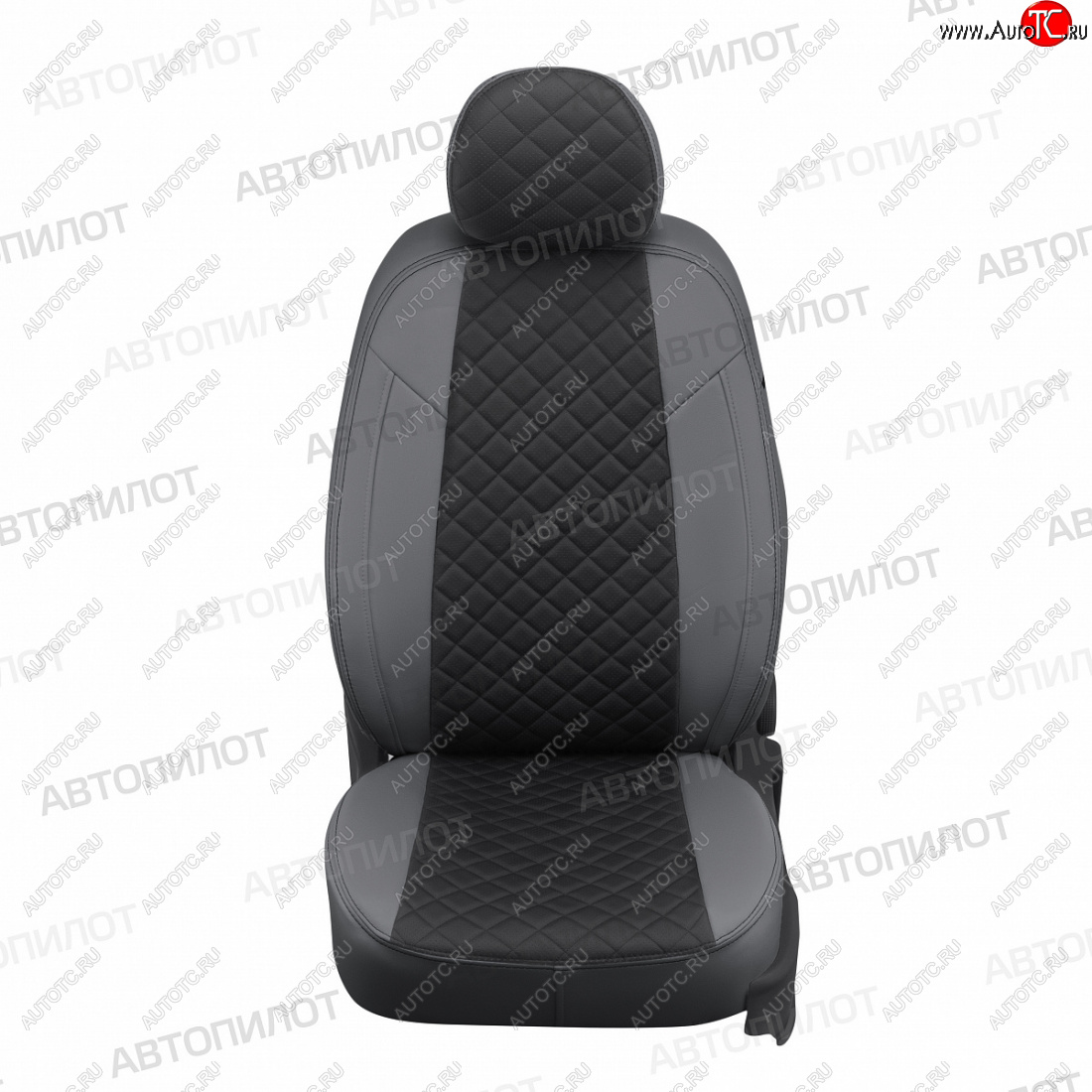 22 399 р. Чехлы сидений (экокожа, 8 мест) Автопилот Ромб  Honda Pilot  YF4 (2008-2015) дорестайлинг, рестайлинг (серый/черный)  с доставкой в г. Воронеж