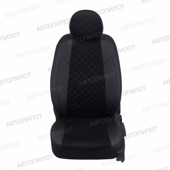 14 249 р. Чехлы сидений (экокожа/алькантара) Автопилот Ромб Honda Jazz (2001-2008) (черный)  с доставкой в г. Воронеж. Увеличить фотографию 5
