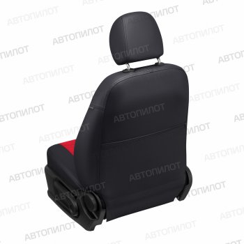 8 249 р. Чехлы сидений (экокожа/алькантара, сплошное заднее сиденье) Автопилот Hyundai Getz TB хэтчбэк 5 дв. дорестайлинг (2002-2005) (черный/красный)  с доставкой в г. Воронеж. Увеличить фотографию 3