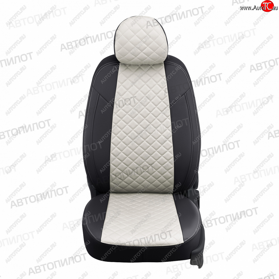 13 549 р. Чехлы сидений (экокожа, 8 мест) Автопилот Ромб  Hyundai Starex/Grand Starex/H1  TQ (2007-2022) дорестайлинг, рестайлинг, 2-ой рестайлинг (черный/белый)  с доставкой в г. Воронеж