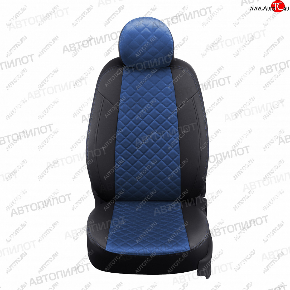 14 449 р. Чехлы сидений (экокожа/алькантара) Автопилот Ромб  Hyundai i20  PB (2008-2015) хэтчбэк дорестайлинг, хэтчбэк рестайлинг (черный/синий)  с доставкой в г. Воронеж