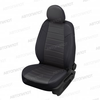 8 399 р. Чехлы сидений (экокожа/алькантара, 40/60) Автопилот  Hyundai Solaris  RBr (2010-2017), KIA Rio  3 QB (2011-2017) (черный/темно-серый)  с доставкой в г. Воронеж. Увеличить фотографию 5