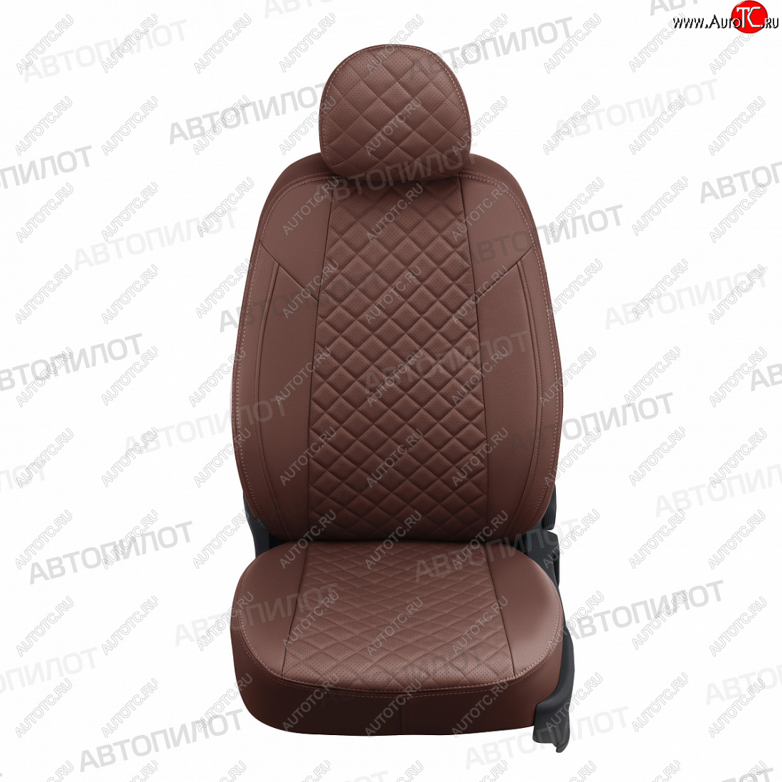 22 399 р. Чехлы сидений (экокожа, 8 мест) Автопилот Ромб  KIA Carnival  KA4 (2020-2025) минивэн дорестайлинг, минивэн рестайлинг (темно-коричневый)  с доставкой в г. Воронеж