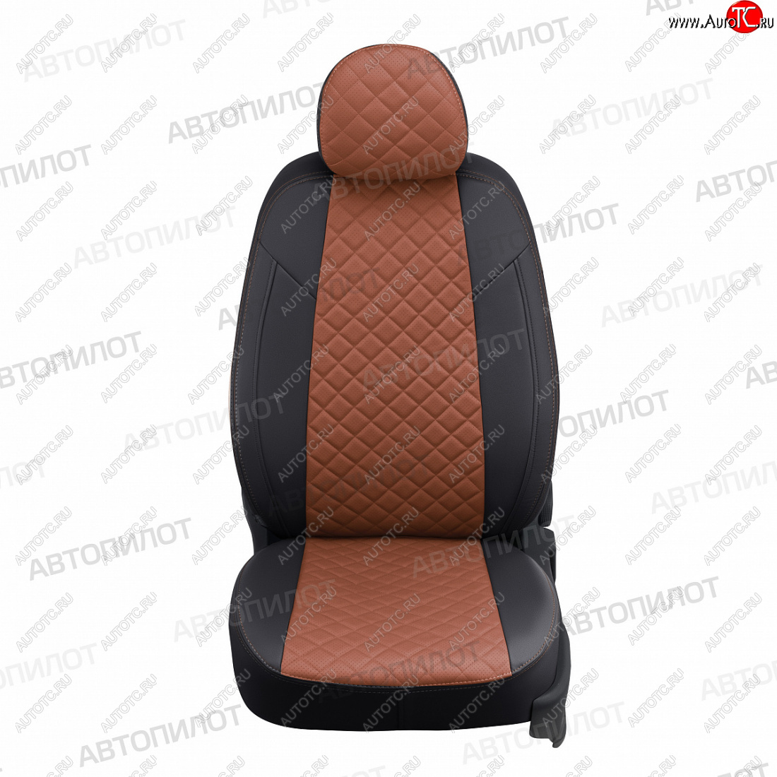 14 449 р. Чехлы сидений (экокожа, 3 спинки) Автопилот Ромб  KIA Ceed  3 CD (2018-2025) универсал, хэтчбэк (черный/коричневый)  с доставкой в г. Воронеж
