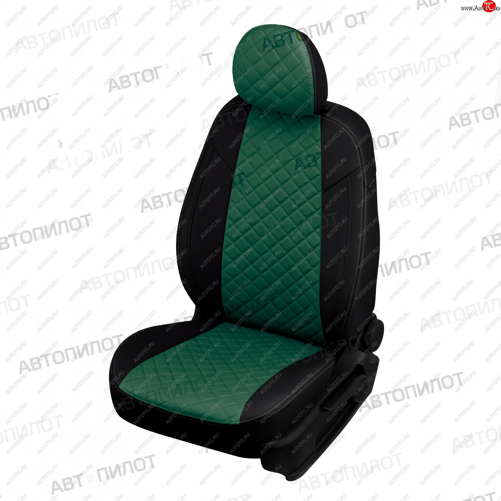 10 449 р. Чехлы сидений (экокожа) Автопилот Ромб  KIA Picanto ( 2 TA хэтчбэк 5 дв.,  2 TA хэтчбэк 3 дв.) (2011-2017) дорестайлинг, рестайлинг (черный/зеленый)  с доставкой в г. Воронеж