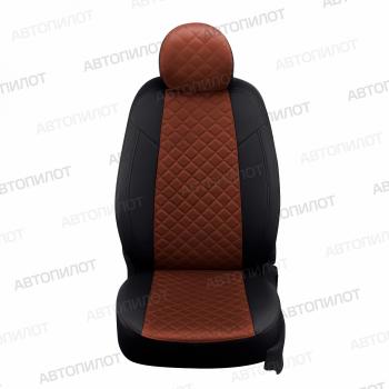10 449 р. Чехлы на сиденья Алькантара ромб (раздел. 40/60 экокожа) Автопилот  Лада 2112 - Приора ( 2171,  2172) (черный/темно-коричневый)  с доставкой в г. Воронеж. Увеличить фотографию 4
