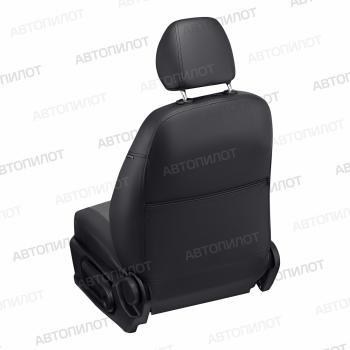 8 249 р. Чехлы на сиденья Алькантара (40/60 экокожа) Автопилот Mazda 3/Axela BM дорестайлинг седан (2013-2016) (черный/серый)  с доставкой в г. Воронеж. Увеличить фотографию 5