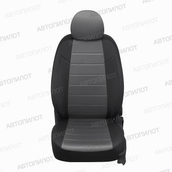 8 249 р. Чехлы на сиденья Алькантара (40/60 экокожа) Автопилот Mazda 3/Axela BM дорестайлинг седан (2013-2016) (черный/серый)  с доставкой в г. Воронеж. Увеличить фотографию 3