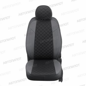 8 749 р. Чехлы на сиденья Ромб (раздельн. 40/60 экокожа) Автопилот  CITROEN C4 aircross (2012-2017), Mitsubishi ASX (2010-2025), Peugeot 4008 (2012-2025) (серый/черный)  с доставкой в г. Воронеж. Увеличить фотографию 4