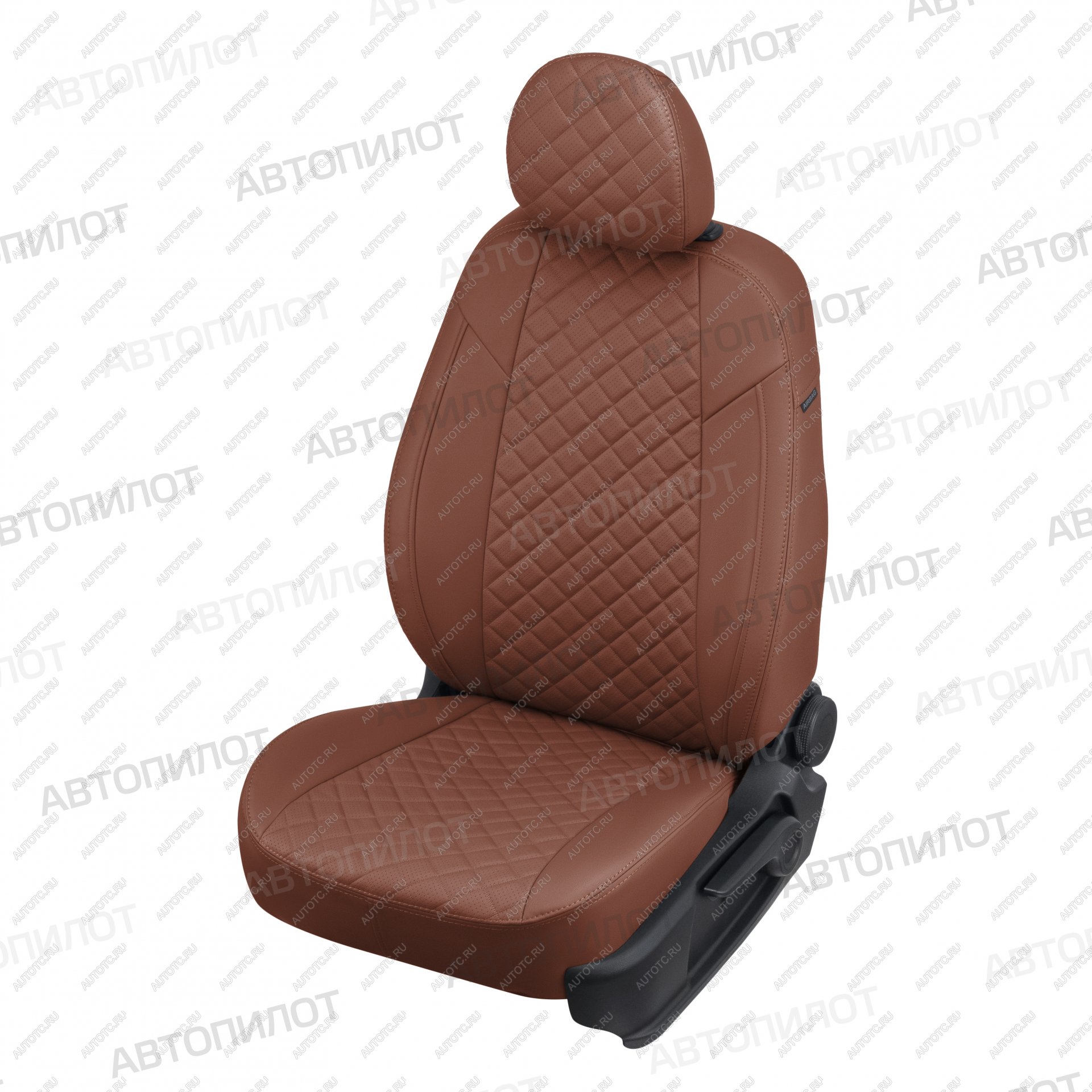 8 749 р. Чехлы на сиденья Ромб (раздельн. 40/60 экокожа) Автопилот  CITROEN C4 aircross (2012-2017), Mitsubishi ASX (2010-2025), Peugeot 4008 (2012-2025) (коричневый)  с доставкой в г. Воронеж